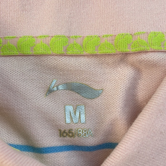 Li-ning Women Polo Shirt Button Down Stripes                             X30-07 - Picture 3 of 5